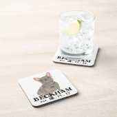 Personalisiert Blue Gray Frenchie French Bulldog Getränkeuntersetzer (Rechte Seite)