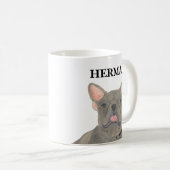Personalisiert Blue Gray Frenchie French Bulldog Kaffeetasse (VorderseiteRechts)