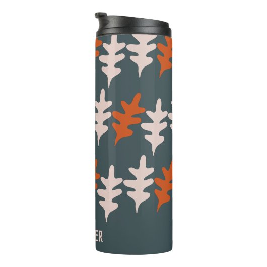 Personalisiert Blue Gray Orange Abstrakt Art Patte Thermosbecher (Nach rechts gedreht)