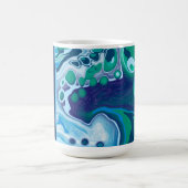 Personalisiert Blue Green Digital Marmorkunst Kaffeetasse (Mittel)
