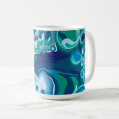 Personalisiert Blue Green Digital Marmorkunst Kaffeetasse (VorderseiteRechts)