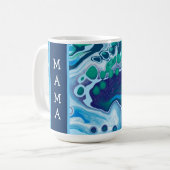 Personalisiert Blue Green Digital Marmorkunst Kaffeetasse (Vorderseite Links)