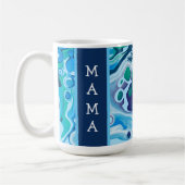 Personalisiert Blue Green Digital Marmorkunst Kaffeetasse (Links)