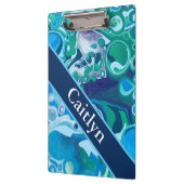 Personalisiert Blue Green Digital Marmorkunst Klemmbrett (Links)