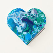 Personalisiert Blue Green Digital Marmorkunst Notizblock (Rückseite)