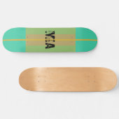 Personalisiert Blue Green Gold Skateboard (Horizontal)