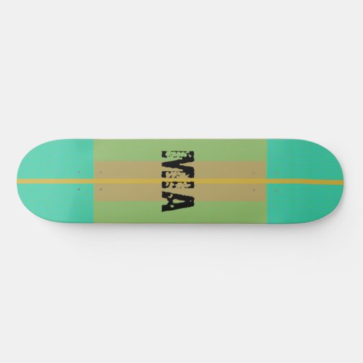 Personalisiert Blue Green Gold Skateboard (Horizontal)