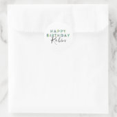 Personalisiert Blue Green Letters Happy Birthday Runder Aufkleber (Tasche)