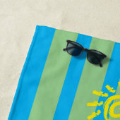 Personalisiert Blue Green Strips Badetuch (Beispiel)