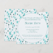 Personalisiert Blue & Grey Fun Big Splash Geburtst Einladung (Vorne/Hinten)