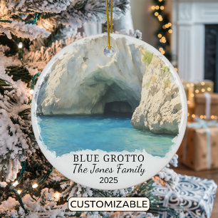 Personalisiert Blue Grotto Ornament, Italien Keramik Ornament