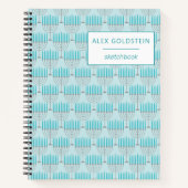 Personalisiert Blue Hanukkah Menorah Sketchbook Notizblock (Vorderseite)