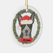 Personalisiert Blue Heeler Keramik Ornament (Rechts)
