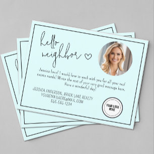 Personalisiert Blue Hello Neighbour Real Anwesen Postkarte
