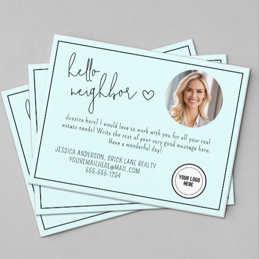 Personalisiert Blue Hello Neighbour Real Anwesen Postkarte