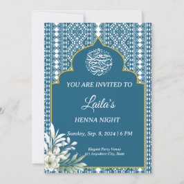Personalisiert Blue Henna Night Einladung