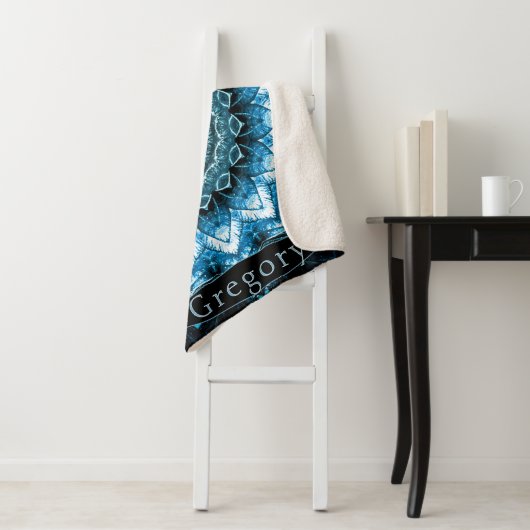 Personalisiert Blue Hosta Mandala Sherpadecke (Beispiel)