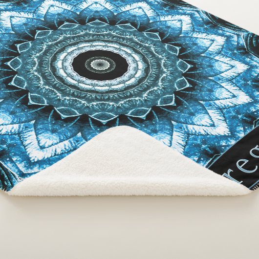 Personalisiert Blue Hosta Mandala Sherpadecke (3/4)
