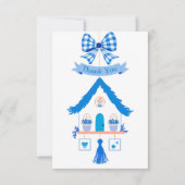 Personalisiert Blue House Danke, Baby Dusche Dankeskarte (Vorderseite)