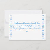 Personalisiert Blue House Danke, Baby Dusche Dankeskarte (Rückseite)