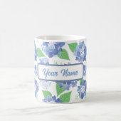 Personalisiert Blue Hydrangea Blooms Kaffeetasse (Mittel)