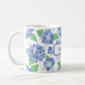 Personalisiert Blue Hydrangea Blooms Kaffeetasse (Links)