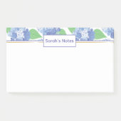 Personalisiert Blue Hydrangea Floral Post-it Notes Post-it Klebezettel (Vorderseite)