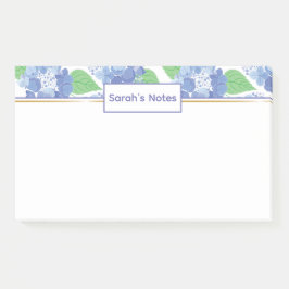 Personalisiert Blue Hydrangea Floral Post-it Notes Post-it Klebezettel
