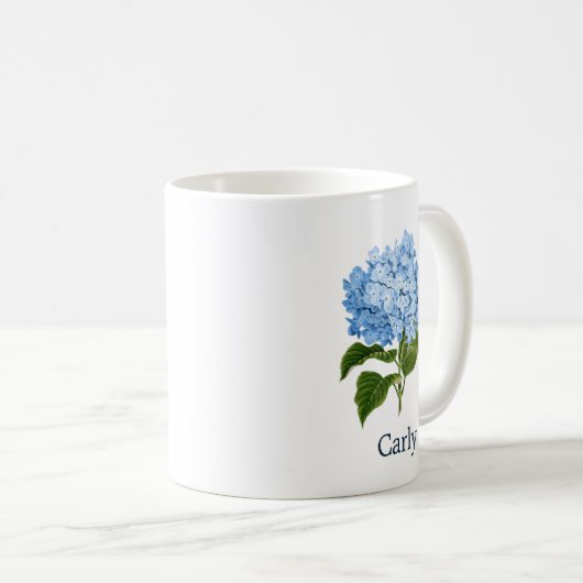 Personalisiert Blue Hydrangea Kaffeetasse (VorderseiteRechts)