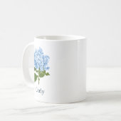 Personalisiert Blue Hydrangea Kaffeetasse (Vorderseite Links)