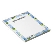Personalisiert Blue Hydrangea Notepad Notizblock (angewinkelt)