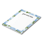 Personalisiert Blue Hydrangea Notepad Notizblock (Rotiert)