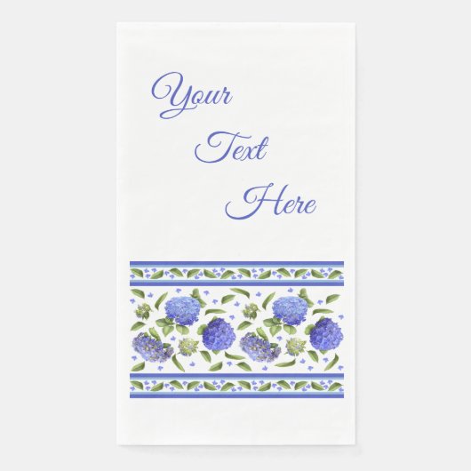 Personalisiert Blue Hydrangeas überall in Botanica Serviette (Vorderseite)