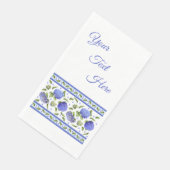 Personalisiert Blue Hydrangeas überall in Botanica Serviette (Ecke)
