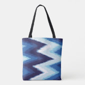 Personalisiert Blue Ikat Zickzack Muster Bridesmai Tasche (Rückseite)