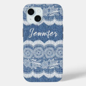 Personalisiert Blue Jean Denim iPhone / iPad Gehäu Case-Mate iPhone Hülle (Rückseite)