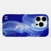 Personalisiert Blue Jellyfish Sturdy iPhone Case (Rückseite (Horizontal))