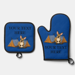 Personalisiert Blue Kangaroo Camping Zelt Ofenhandschuh & Topflappen-Set