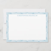 Personalisiert Blue Kariert New Baby Stationery Dankeskarte (Vorderseite)