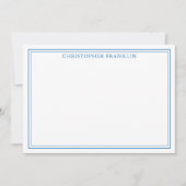 Personalisiert Blue Kariert New Baby Stationery Dankeskarte (Vorderseite)