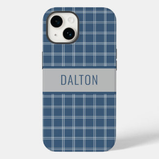 Personalisiert Blue Kariert Phone Case