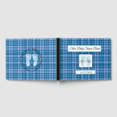 Personalisiert Blue Kariert Stripes Babyduschbuch Gästebuch (Voll)