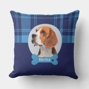 Personalisiert-Blue-Kariert-Tartan-Memorial Kissen