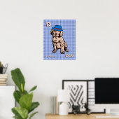 Personalisiert Blue Kariertes Kinderzimmer Art - H Poster (Heimbüro)
