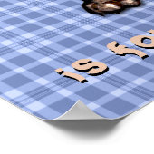 Personalisiert Blue Kariertes Kinderzimmer Art - H Poster (Ecke)