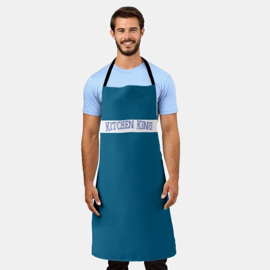 Personalisiert Blue Kitchen Schürze (Getragen)
