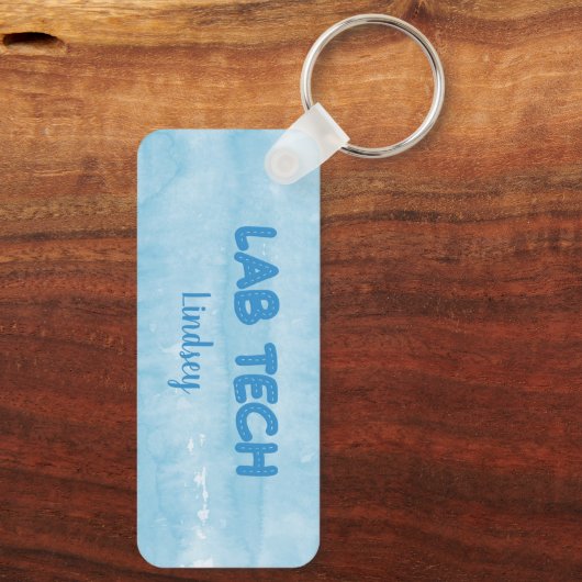 Personalisiert Blue Labrador Techniker Schlüsselan Schlüsselanhänger (Rückseite)