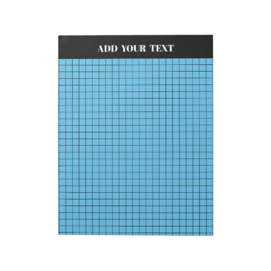 Personalisiert Blue Large Graph Paper Notizblock (Rotiert)