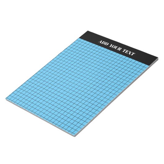 Personalisiert Blue Large Graph Paper Notizblock (angewinkelt)
