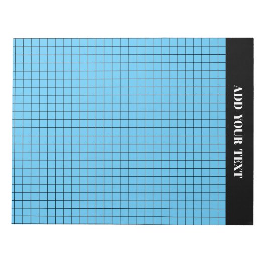 Personalisiert Blue Large Graph Paper Notizblock (Vorderseite)